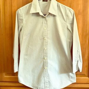 J. Crew Pinstripe Button Down Shirt 3/4 sleeves 4